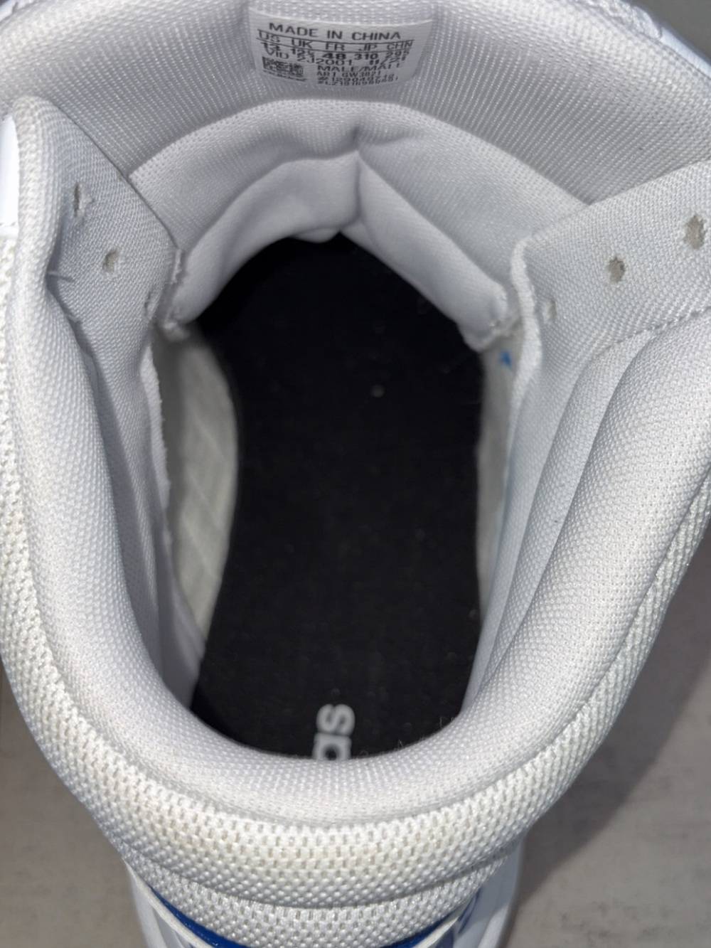 NWT Adidas Men’s 3.0 White & Blue High-Top Sneakers - Picture 8 of 13